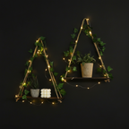 Étagère Murale Suspendue avec Lierre Artificiel et LED – Décoration Bohème & Nordique