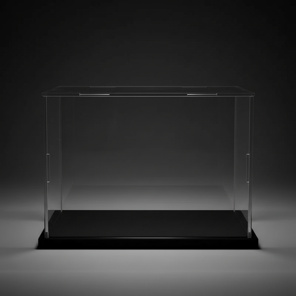 Vitrine de Présentation en Acrylique – Base Noire Élégante