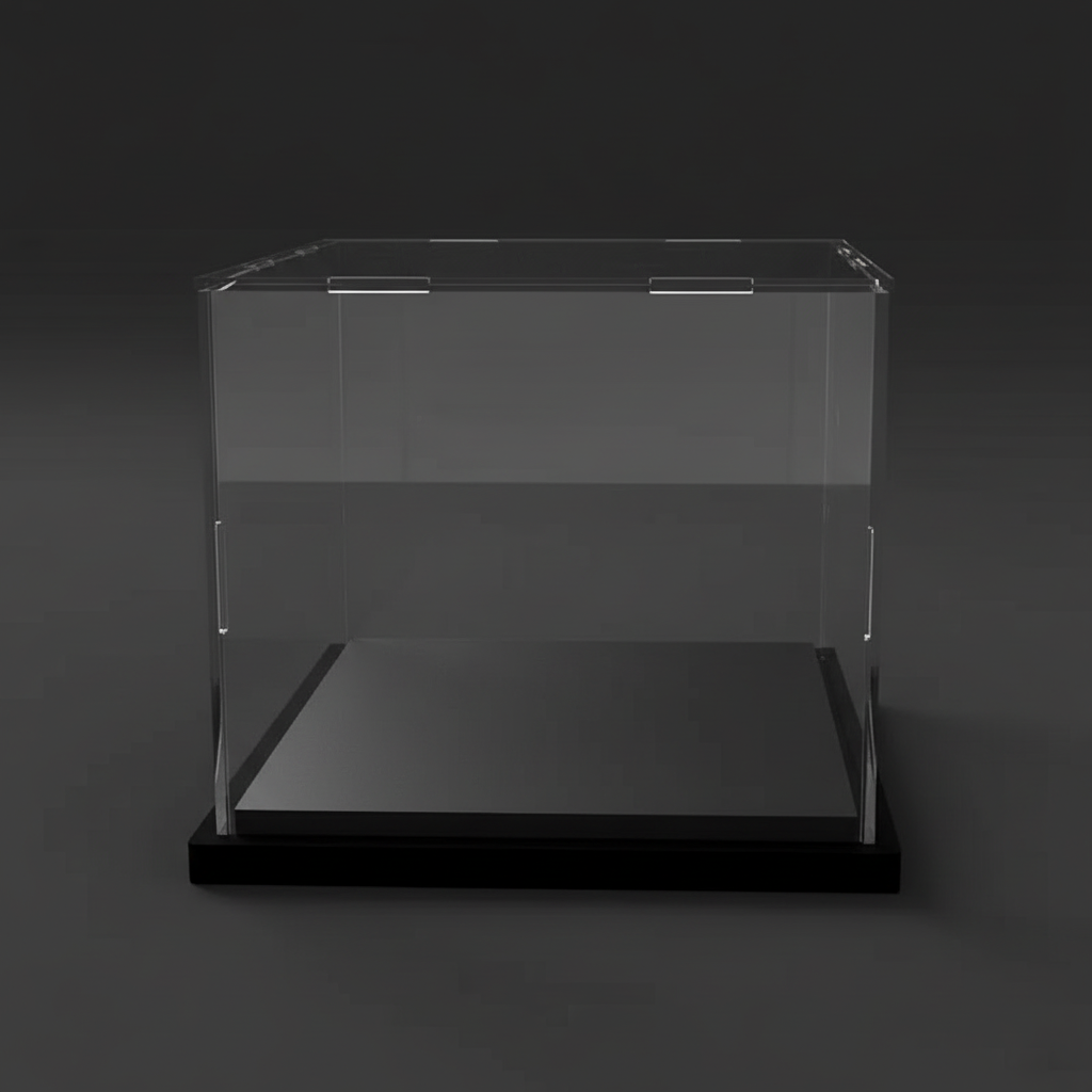 Vitrine de Présentation en Acrylique – Base Noire Élégante