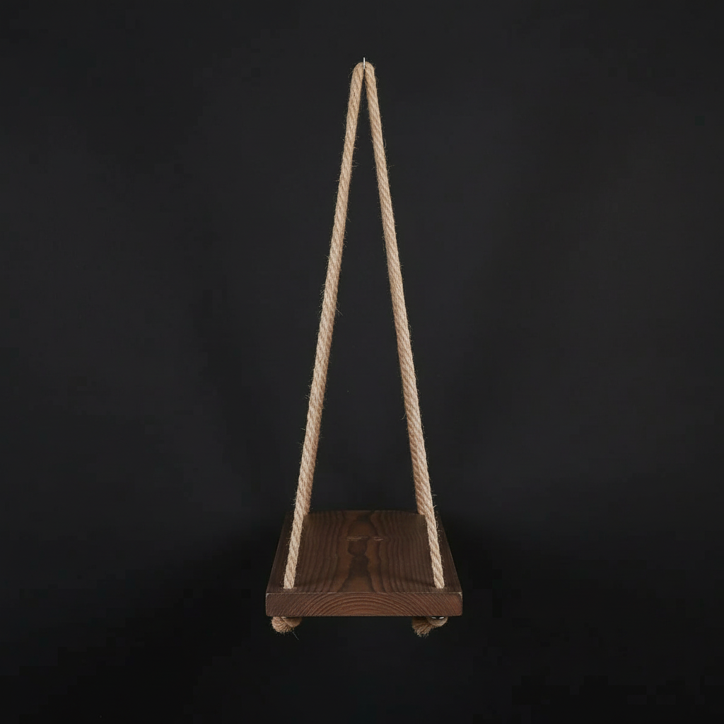 Étagère Murale Suspendue en Bois avec Corde en Chanvre